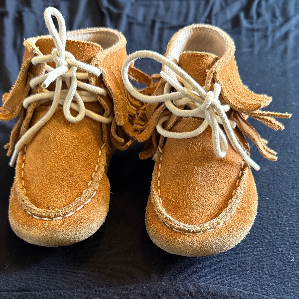 Monkey Feet Tan Kids Moccasins
